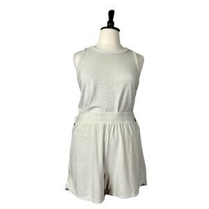 A New Day Target Short Tank Set Terry Elastic Waist Cream Women’s Size XL/1X